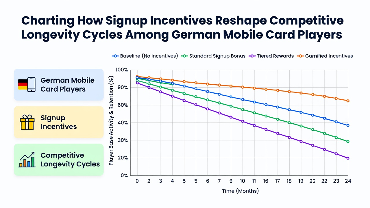 Diagramm illustriert verlängerte Turnierzyklen durch Signup-Incentives bei deutschen Mobile-Spielern