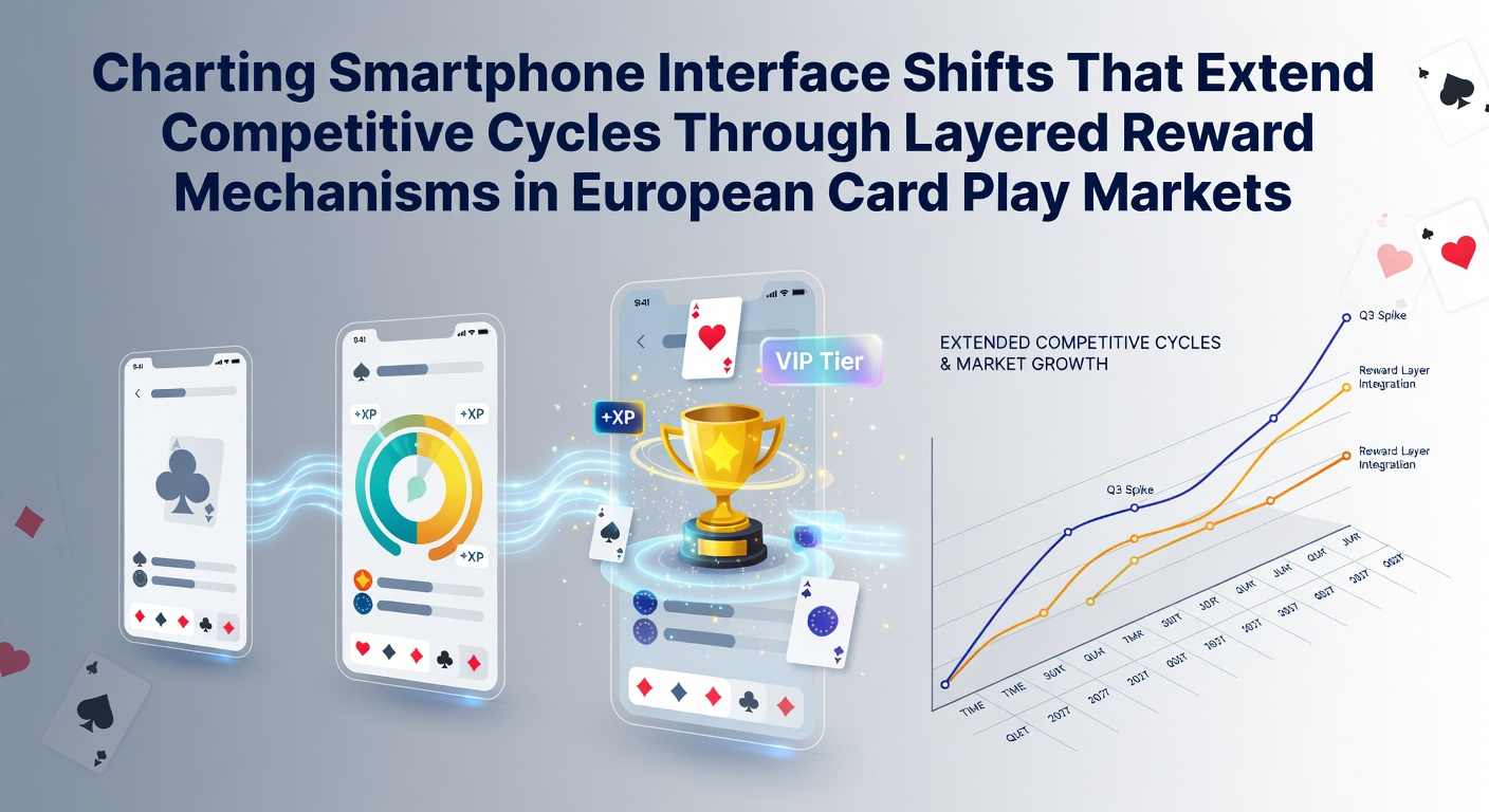 Smartphone-Interface mit gestaffelten Belohnungen in europäischen Kartenspiel-Apps