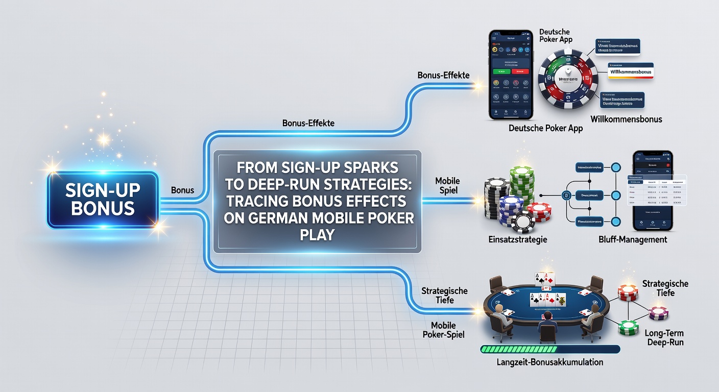 Darstellung von Pokerstrategien auf mobilen Geräten mit Fokus auf Bonusintegration und Deep-Run-Verläufen in deutschen Turnieren